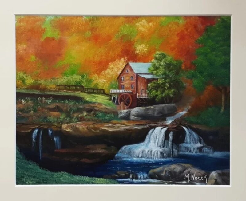 Old Mill Stream 14x11 matted Oil painting