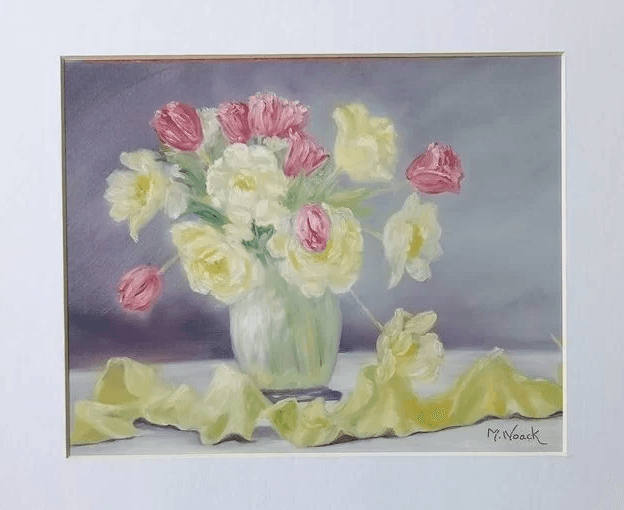 Tulips In A Vase 11x14 matted Oil Painting print