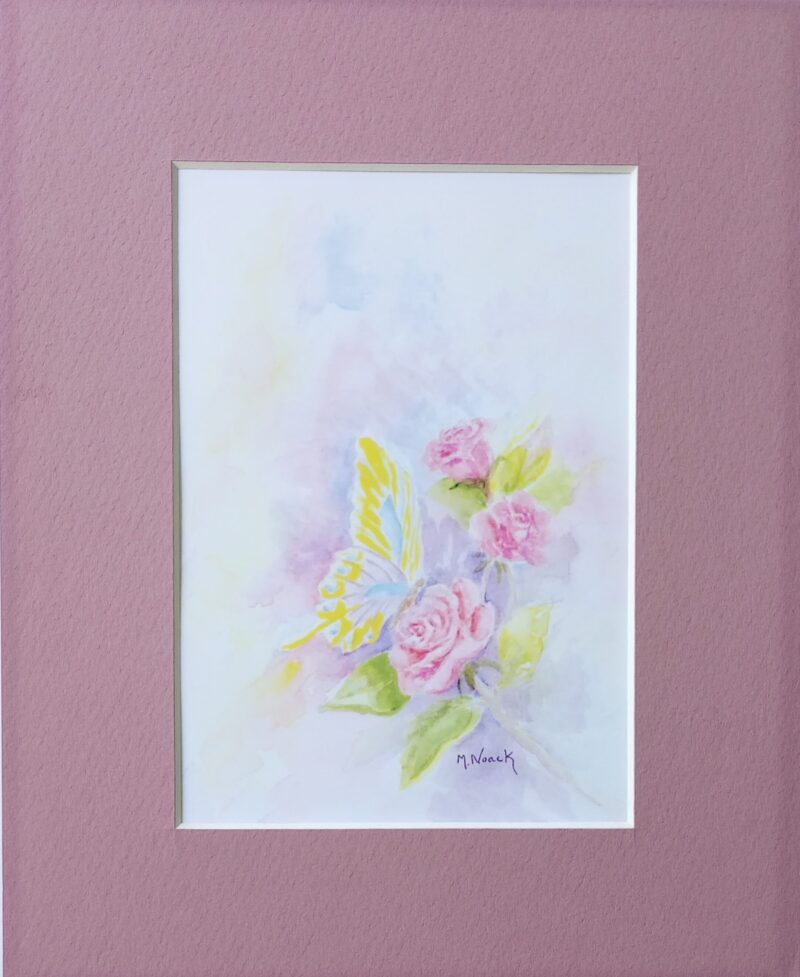 Butterfly & Roses 8x10 matted print