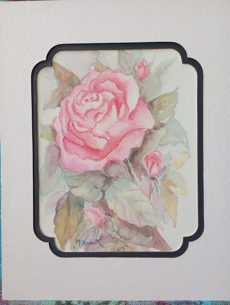 A Rose 11x14 matted watercolor print