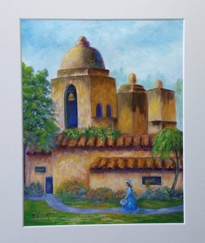 The Old Church 11x14 Matted Oil Painting